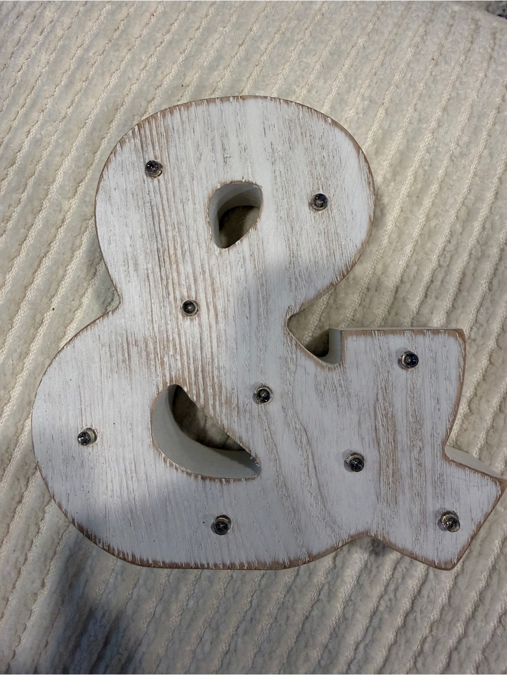 NWOT Rustic Wooden Ampersand Marquee Light Up Sign Distressed Farmhouse Decor - Picture 2 of 6